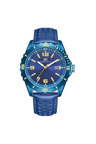 Kenneth Scott Men's Analog Blue Dial Watch - K24022-NLNNY