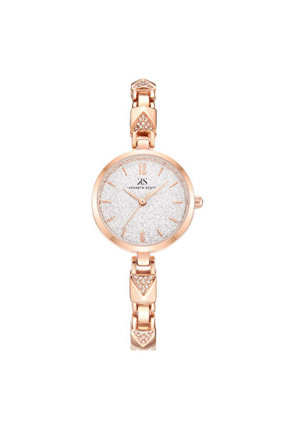 Kenneth Scott ساعة نسائية أنالوج بمينا فضية - K23507-RBKS