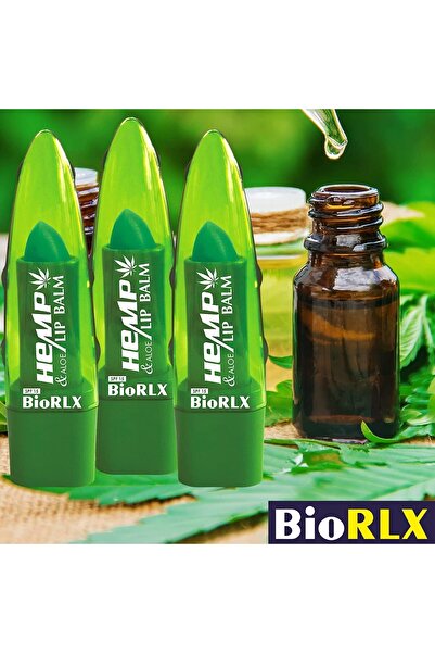 BioRLX Dudak Balmı Aloe Vera Kenevir Yağı Spf Yatıştırıcı Renksiz Dudak Bakım 3,5 G