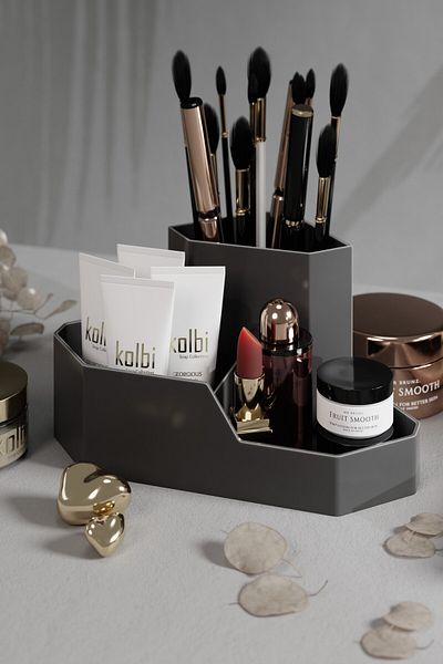 Fesya Home Black Triangle Makeup Organizer - Table Top Organizer