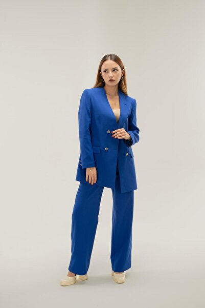 MY COUSİN Tek Yaka Blazer Ceket-Pantolon Alt-Üst Takım Exclusive