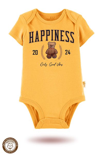 MAHFEL 2-Piece 100% Cotton Organic Printed Snap Fastener Baby Bodysuit