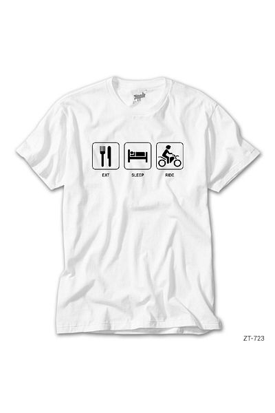 CrowsGate Eat Sleep Ride White T-Shirt