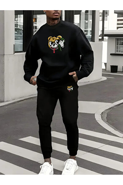 Frisson Set de hanorac și pantaloni de jogging confortabili, cu imprimeu, pen...