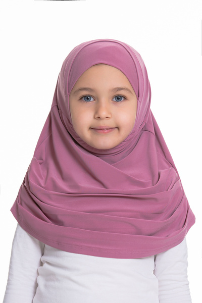 HÜRREM BONE Boneta practică pentru hijab pentru copii Dusty Rose - țesătură n...
