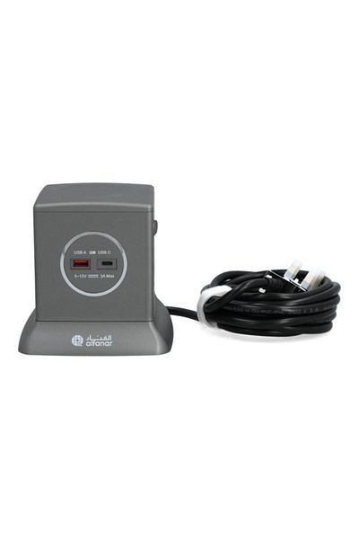 Alfanar 3-Socket 2-USB Power Extension Tower 3m
