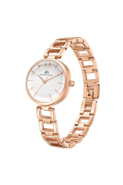 Kenneth Scott Women's Analog White Dial Watch - K23514-RBKW