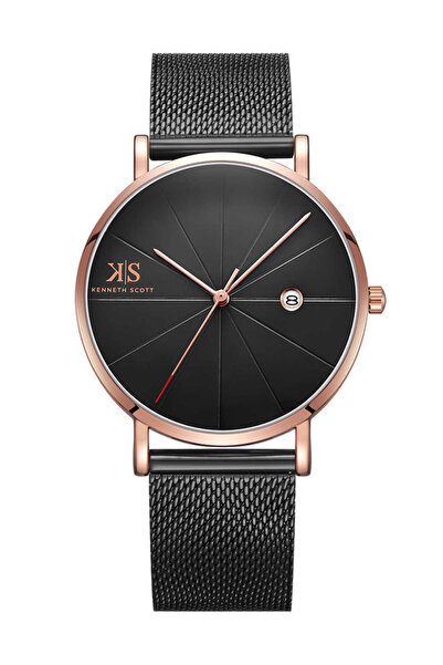 Kenneth Scott Men's Analog Black Dial Watch - K22013-KMBB