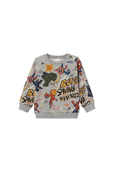 name ıt Name It Marvel Сірий-Меланж Хлопчачий Бавовняний Світшот 13221166