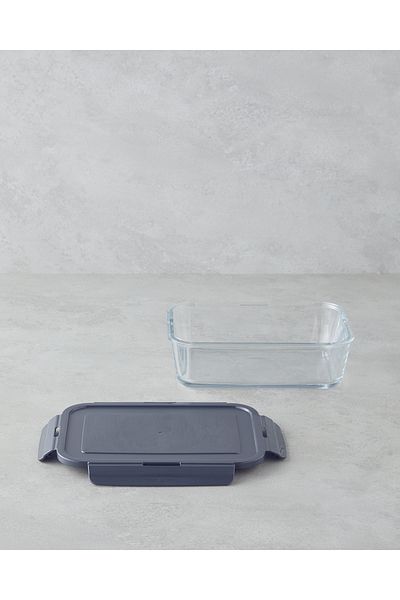 English Home Fresh Ware 1900 ml Gray Glass Storage Container