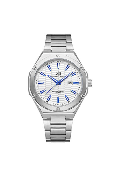 Kenneth Scott Men's Analog White Dial Watch - K23026-SBSW