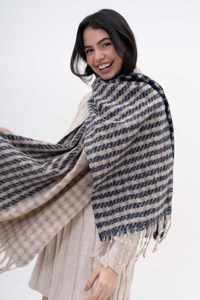 SOFT AKSESUAR Roy Gradient Pattern Wool Blended Scarf