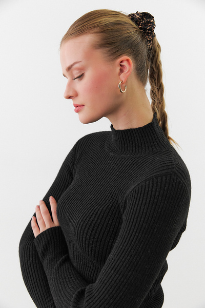 urban focus Half Fisherman Sweater with Slit Detail