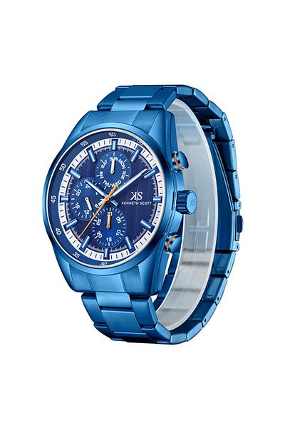 Kenneth Scott Men's Analog Blue Dial Watch - K24117-NBNN
