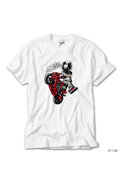 CrowsGate Motorcycle Cartoon White T-Shirt