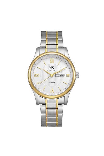 Kenneth Scott Men's Analog White Dial Watch - K23029-TBTW