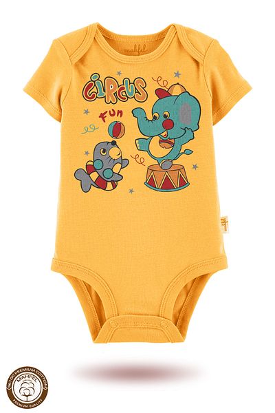 MAHFEL 2-Piece 100% Cotton Organic Printed Snap Fastener Baby Bodysuit