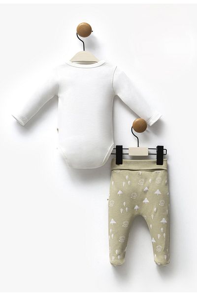 Moi Noi Baby Set - Double Breasted Bodysuit and Pants 100% Cotton