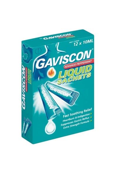 Gaviscon سائل النعناع المتقدم 10 مل، 12 كيسًا