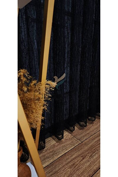 farbateks Black 2 Layers Pleated Tulle Curtain Broken Glass New Fashion Tulle Curtain
