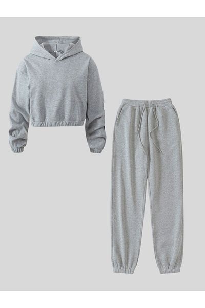 cm buseyiz Σετ φόρμας για κορίτσια Sweat Crop & Elastic Bottom