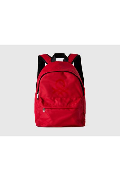 United Colors of Benetton Rucsac cu două compartimente cu logo roșu în față pentru băiat