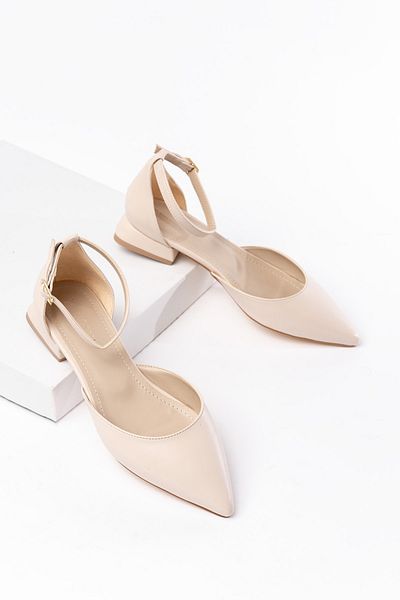 DURUNUN BUTİĞİ Toffy Beige (3 cm cu toc) Pantofi cu toc cu vârf ascuțit