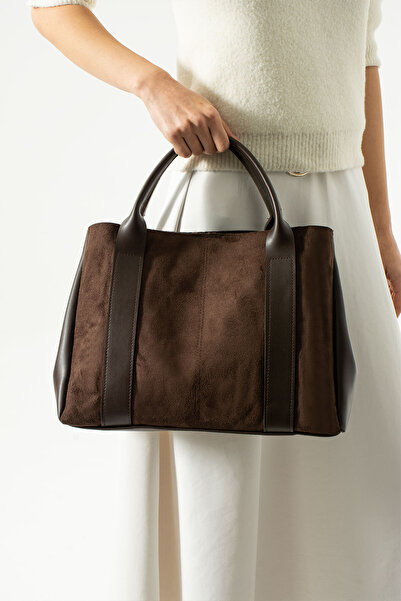 NWR BAGS حقيبة يد نسائية باللون البني وحقيبة كروس مقاس 26x45