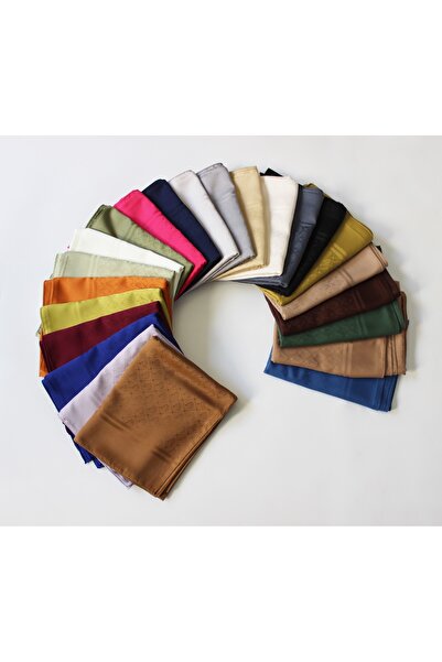 QUM İPEK Італійський жакардовий шарф з візерунком V - темно-синій