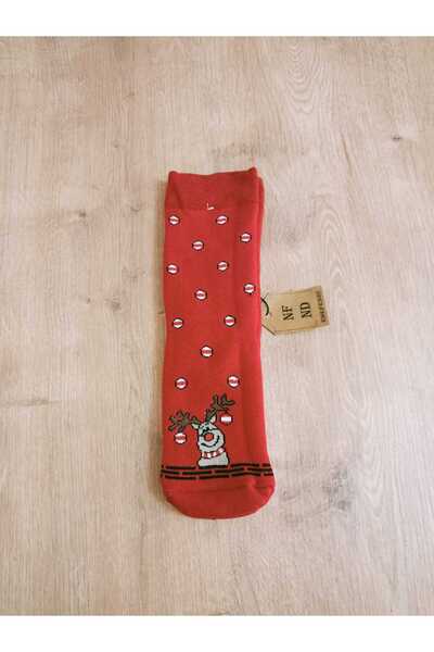 ENEFENDİ New Year's Concept Long Towel Colorful Lycra Socket Socks Winter New Year's Gift Women's Socks