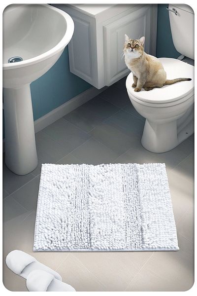 CottonCrafty Cotton Tufting Water Absorbent Χαλάκι Μπάνιου, Χαλί Μπάνιου Ζυμαρικά 60x50 cm