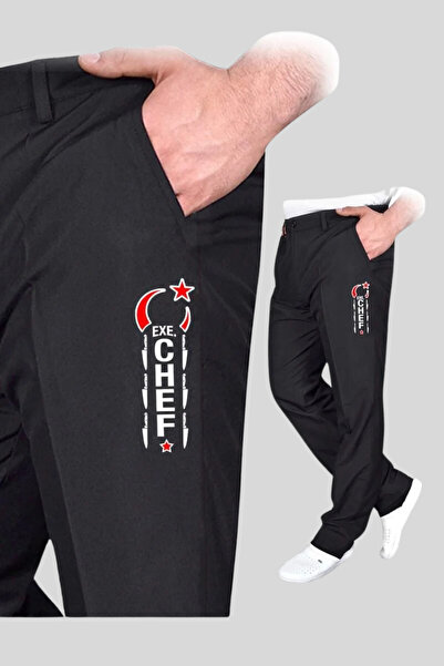 Üniformanya Kuharske pantalone sa vezom - Crne kuharske pantalone sa bočnim o...