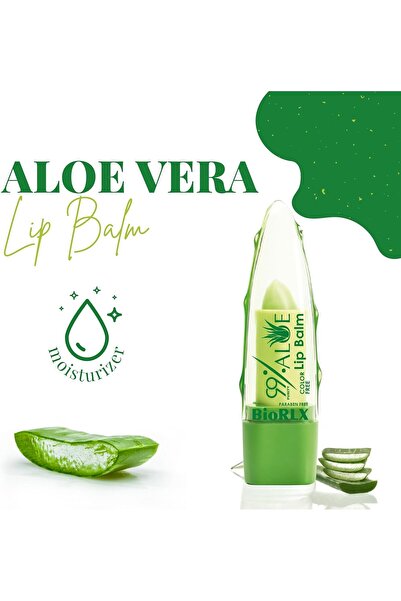 BioRLX Dudak Balmı %99 Aloe Vera Color Free Renksiz Nemlendirici Cilt Bakım (3,5G)