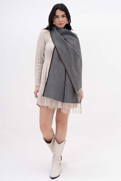 SOFT AKSESUAR Roy Herringbone Wool Blended Scarf