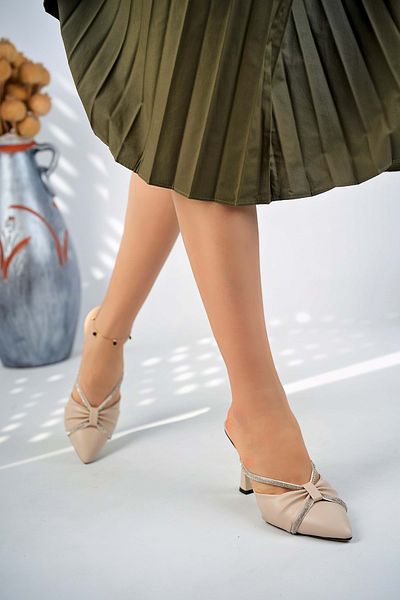 bulutmod Ba04125 Ten Women's Closed Front Wrinkled Two Stone Evening Dress Bundle Heeled Slippers 39