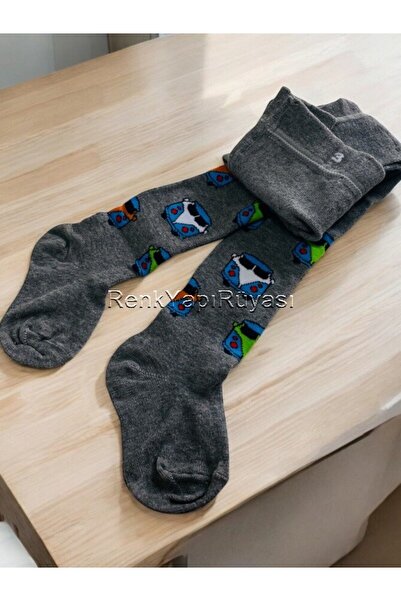 RENK YAPI RÜYASI 1 Adet %80 Pamuklu Erkek Çocuk Ki̇lotlu Çorap Erkek Çocuk Külotlu Çorap