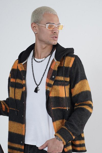 Butik TREND BIZ Cămașă unisex în carouri oversize cu glugă