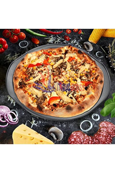 Multiamo 31 cm Pizza and Lahmacun Tray with Handles and Holes