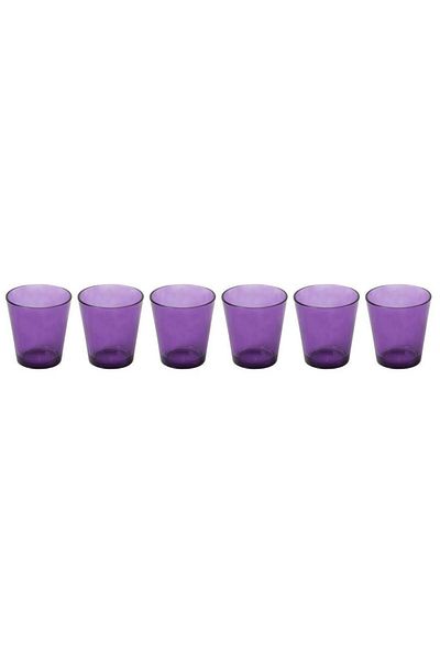 Herevin Purple Glass Cup - Six Piece Design