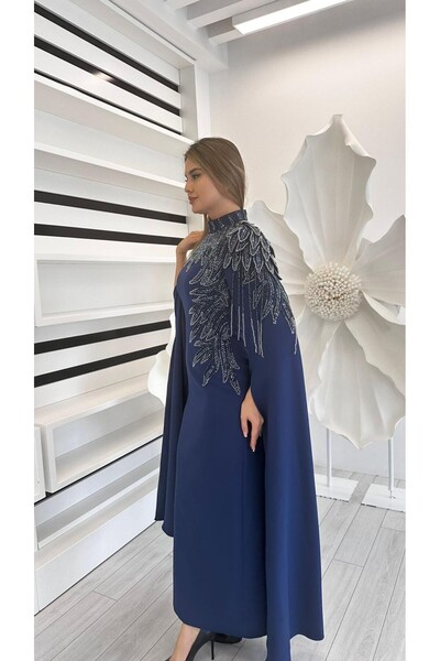 White Corner 2958 ÖZEL TASARIM ELBİSE EL İŞÇİLİĞİ