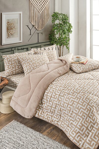 Home Double Welsoft Quilt Sleeping Set Beige Maze |   Elastic Sheet |   Dowry Set |   Dowry Team