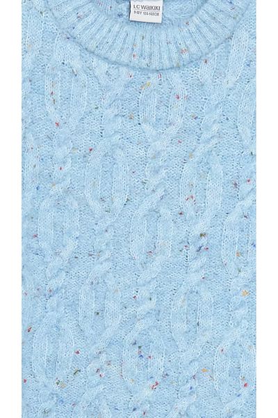 LC Waikiki LCW Kids Blue Crew Gât Fete Tricoturi Pulover