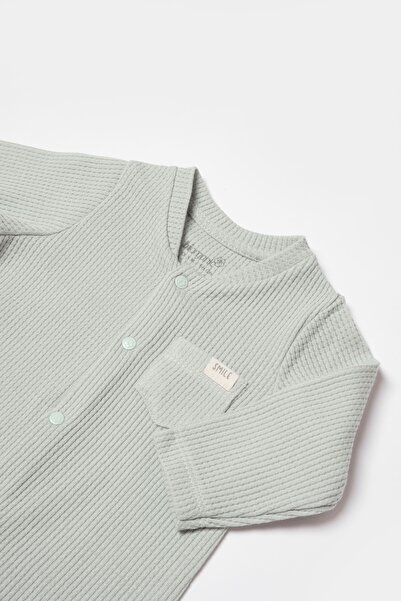 Biorganic Organic Baby Rompers - Mint Green |   100% Organic Cotton New Waffle Fabric and Gots Certified