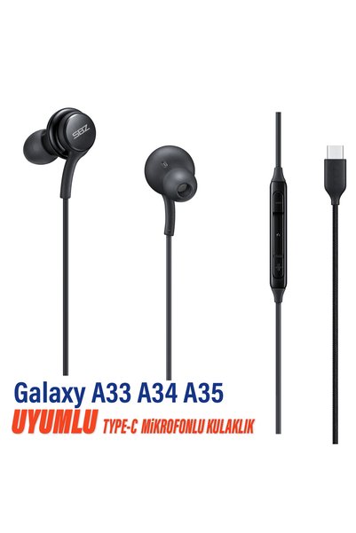 EXENAR Samsung Galaxy A33 A34 A35 Uyumlu Type C Kulaklık Mikrofonlu
