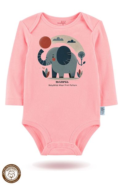 MAHFEL 2-Piece 100% Cotton Organic Printed Snap Fastener Baby Bodysuit