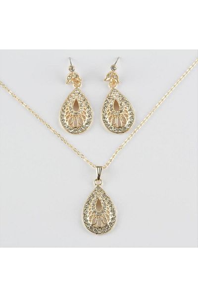 Bijuteri Net Jewelled Set Necklace