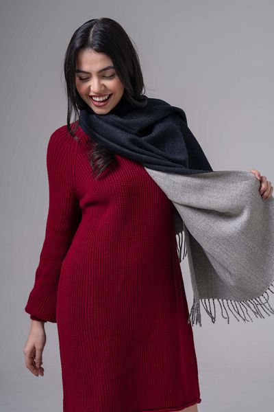 SOFT AKSESUAR Megy Double Sided Wool Blended Scarf