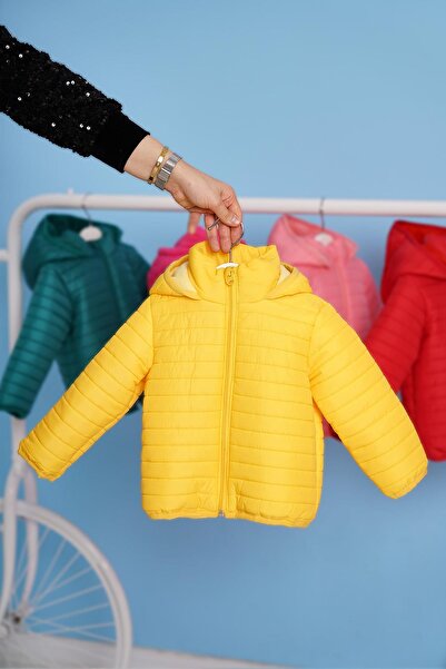zepkids Hooded Long Sleeve Yellow Color Coat