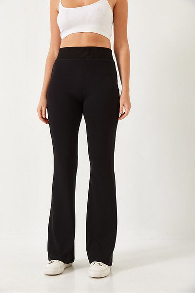 Bianco Lucci Women's Wide Belt Spanish Leg High Waist Pants 60351306