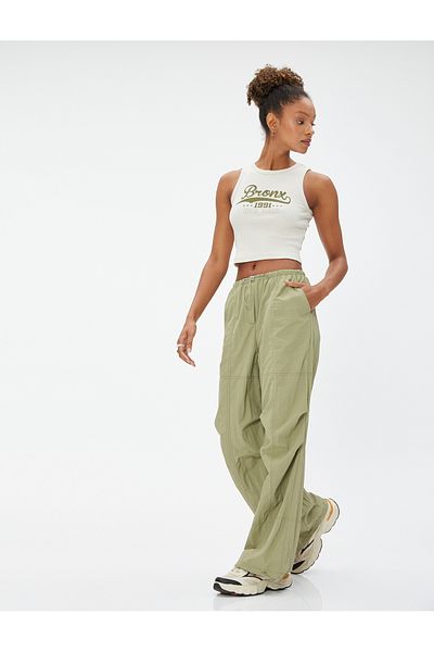 Koton Parachute Trousers with Elastic Waist and Leg Stopper